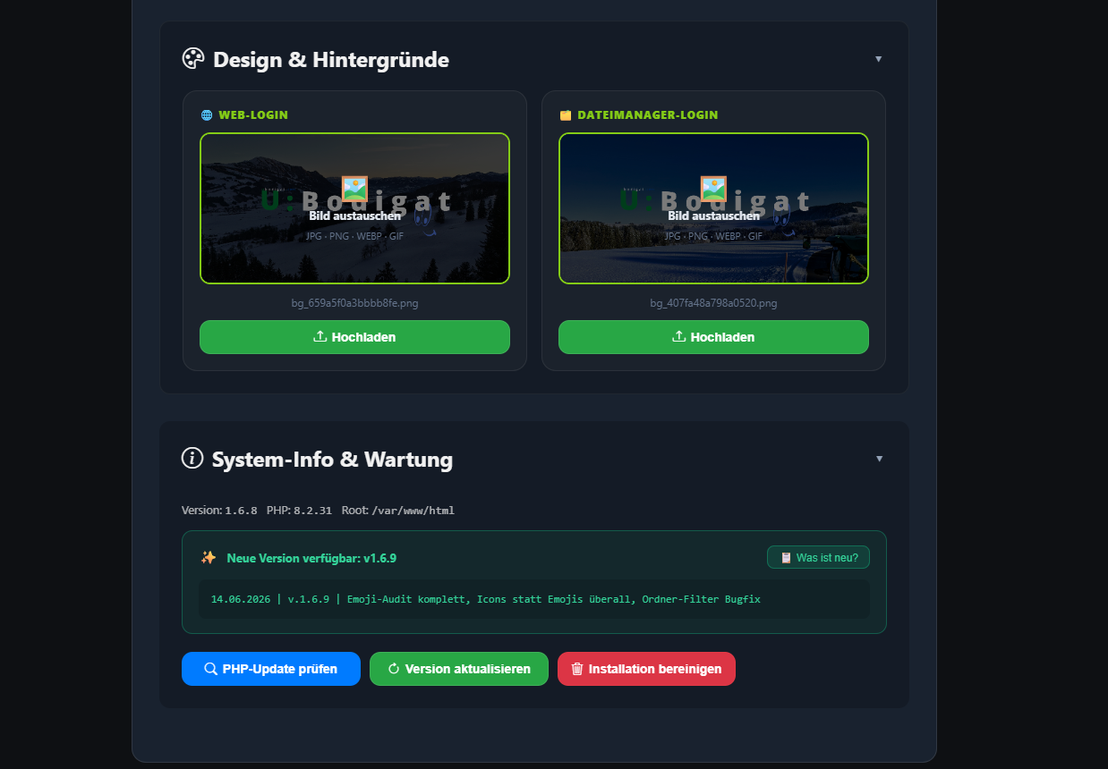Admin-Panel Screenshot